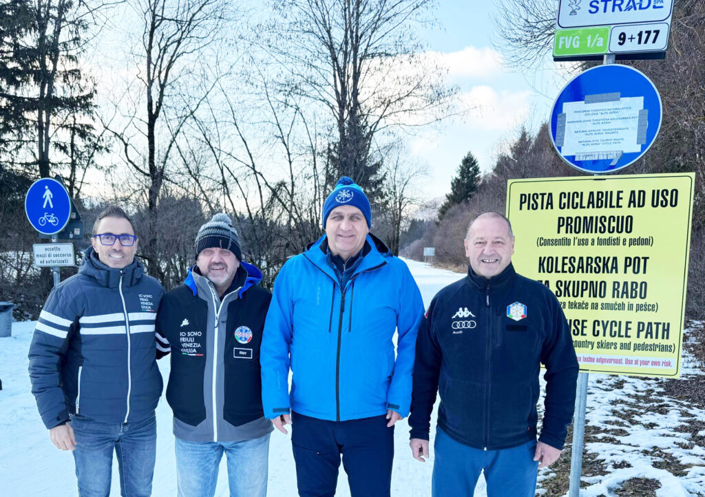 Za čezmejno progo za tek na smučeh med Ratečami in krajem Pri Jalnu _ Per la pista di fondo transfrontaliera tra Rateče e Fusine Laghi